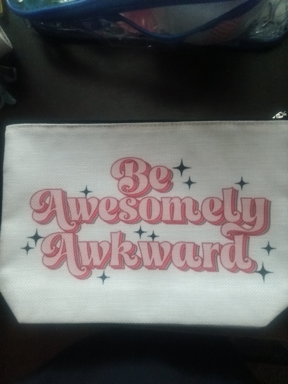 Be Awesomely Awkward White Canvas Zip Pouch
